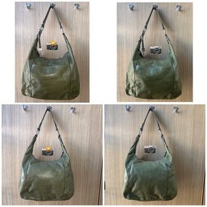 FOSSIL Olive Green Shoulder Bag Purse Leather